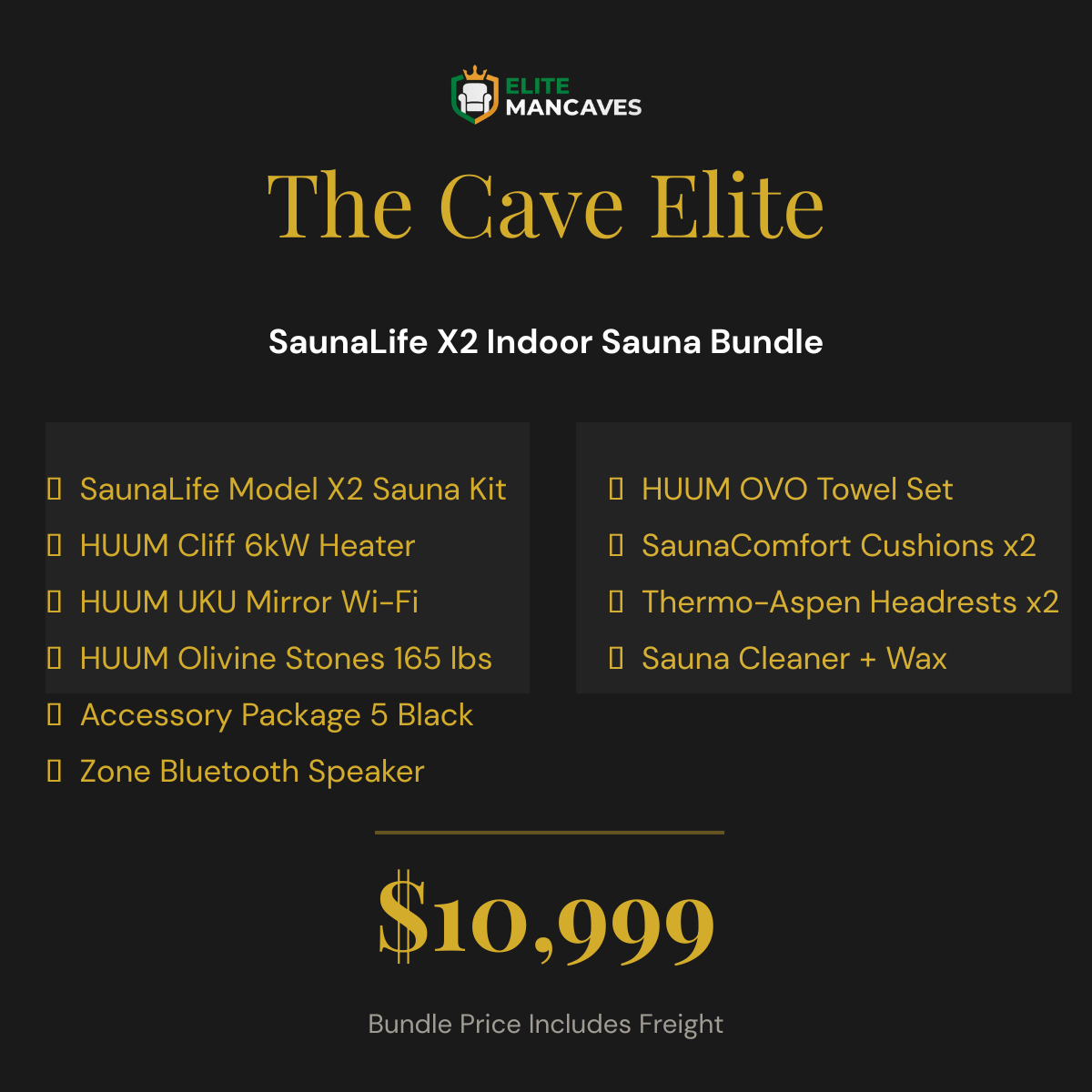 SaunaLife X2 Indoor Sauna Bundle — Elite