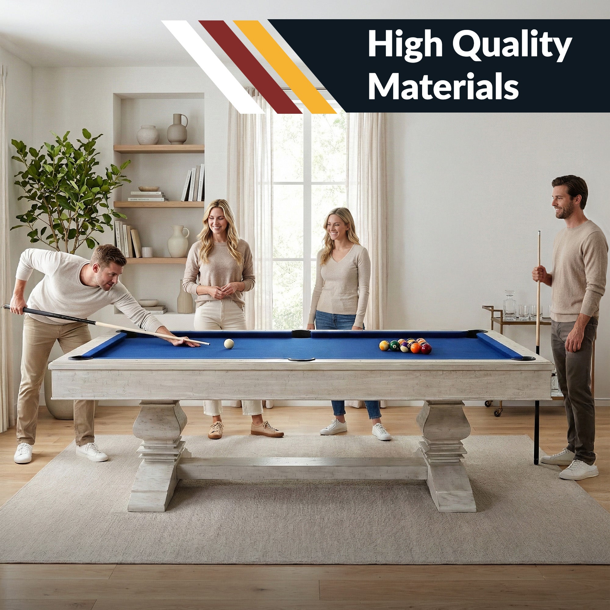 Montecito 8-ft Pool Table- Driftwood Finish with Blue Felt