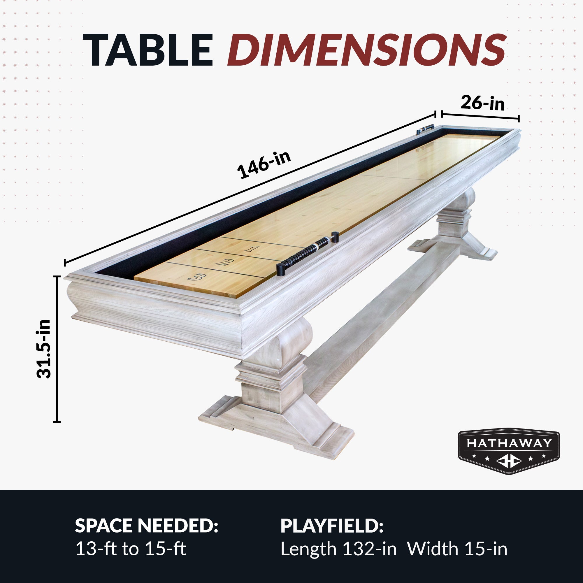 Montecito 12-ft Shuffleboard Table - Driftwood Finish