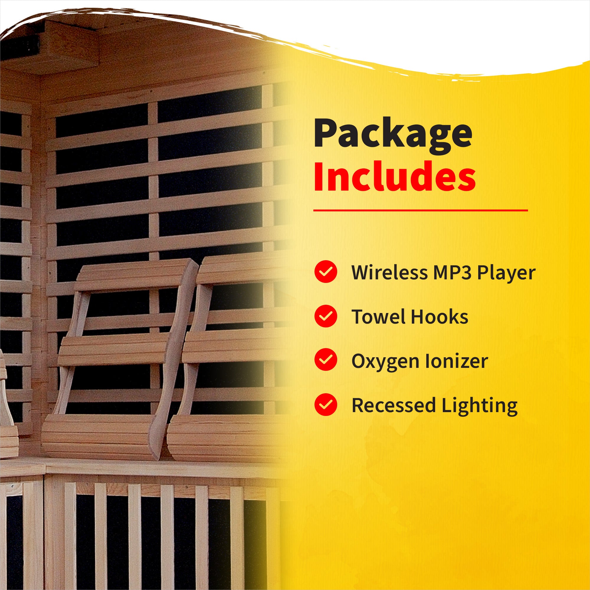 Blue Wave Tucson 4-Person Hemlock Corner Infrared Sauna with 10 Carbon Heaters
